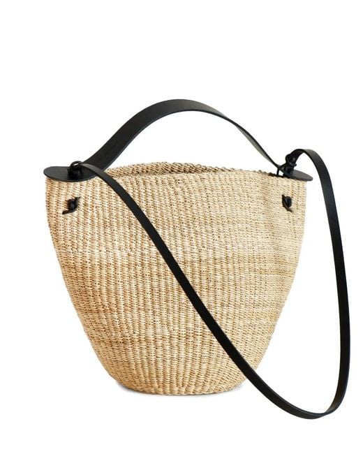 Inès Bressand Metallic Raffia Medium Shoulder Bag