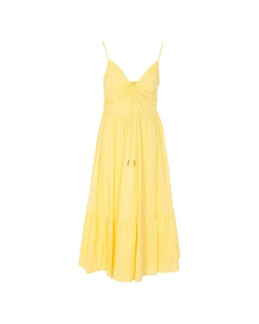 MICHAEL Michael Kors Yellow V-Neck Shoulder Strap Dress