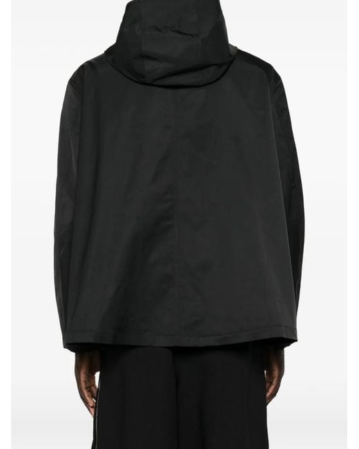 Balenciaga Black Hooded Logo-Print Jacket for men