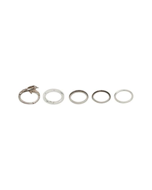 Werkstatt:münchen Metallic Rosebud 5-Ring Set for men