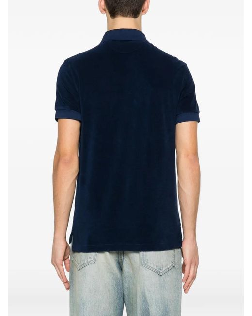 Tom Ford Blue Button Knitted Polo Shirt for men