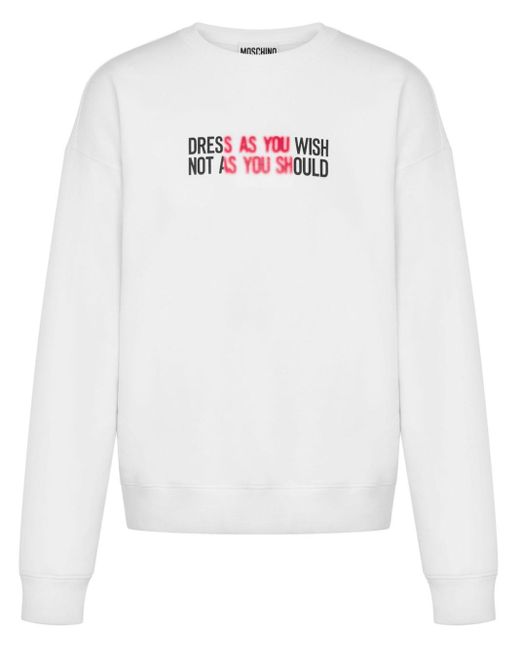Moschino Sweater Met Tekst in het White voor heren