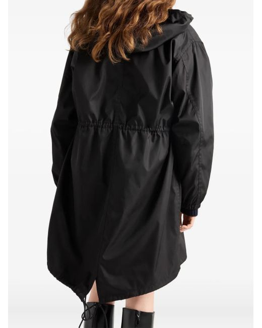 Prada Jas Met Capuchon En Logoplakkaat in het Black