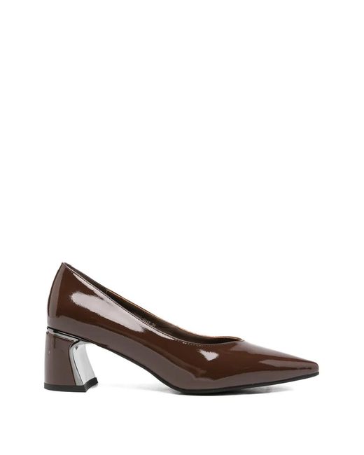 SERGIO MORETTI FIRENZE Brown Patent-Finish Pointed-Toe Pumps