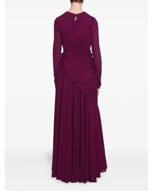 Giambattista Valli ドレープ マキシドレス Purple