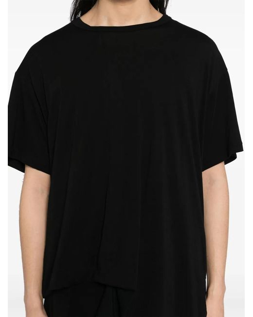 Yohji Yamamoto Black Asymmetric T-Shirt for men