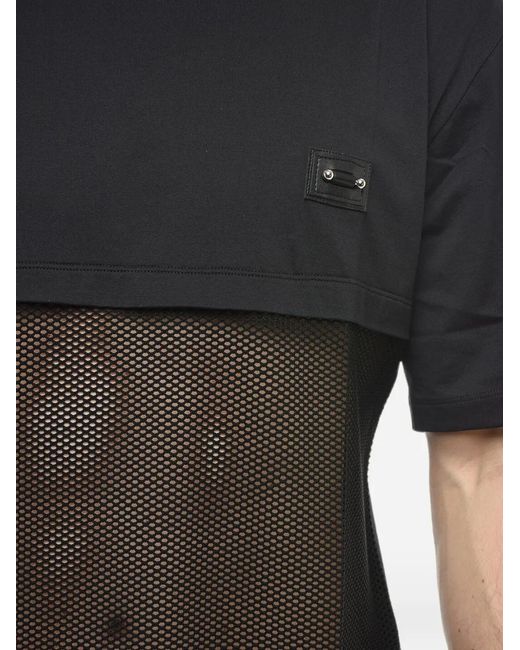 Neil Barrett Black Mesh-Panel T-Shirt for men
