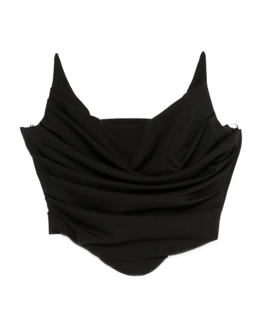GIUSEPPE DI MORABITO Black Square-Neck Top