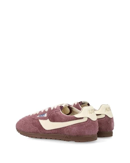 Autry Pink Windspin Logo-Patch Sneakers for men
