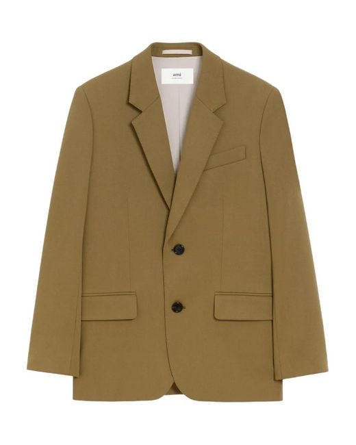 AMI Green Single-Breasted Blazer
