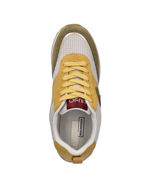 Liu Jo Natural Logo-Detail Lace-Up Sneakers