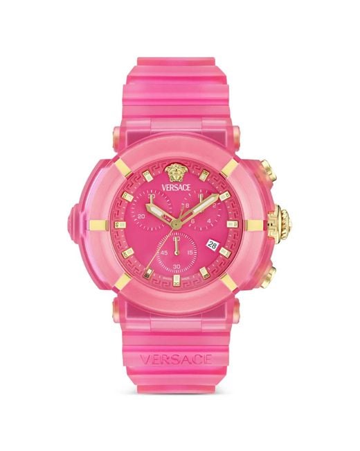 Versace Pink Real Active Chrono 45Mm Watch