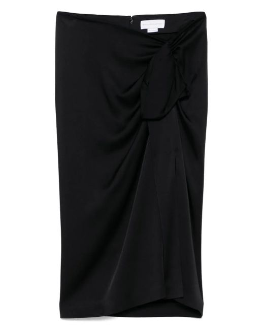 Stella McCartney Black Gathered Midi Skirt