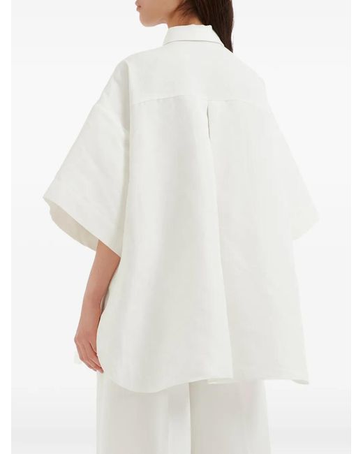 Enfold White Chest-Pocket Oversized Shirt
