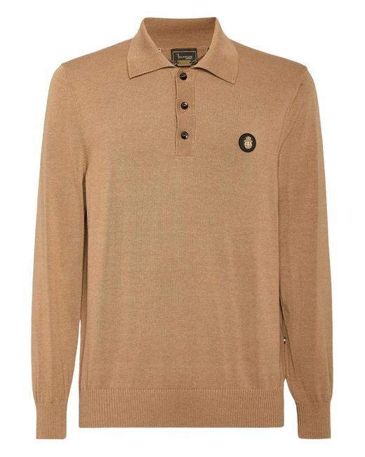 Billionaire Natural Logo-Appliqué Polo Shirt for men