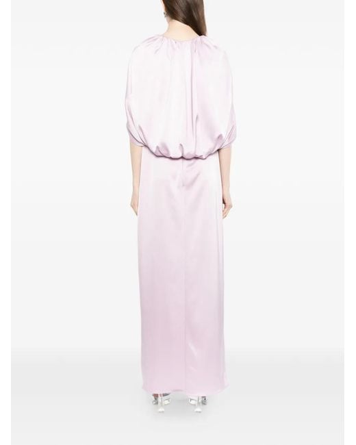Amsale Pink Column Cape Maxi Dress