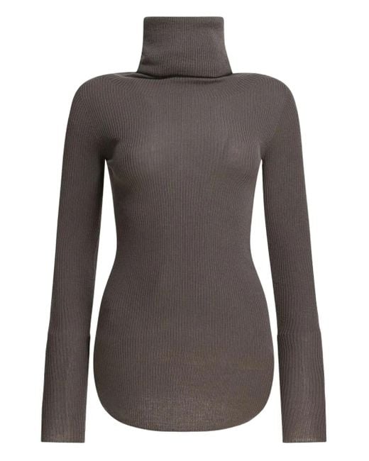 Jersey con cuello alto Rick Owens de color Brown