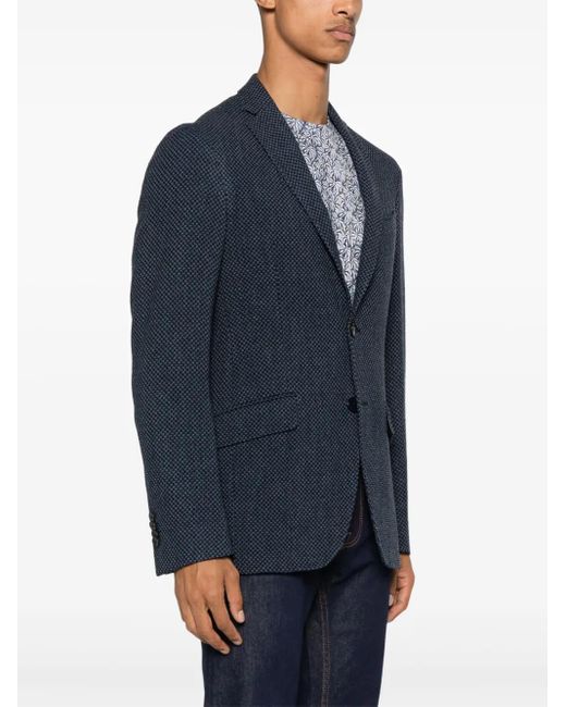 Etro Blue Single-Breasted Blazer for men