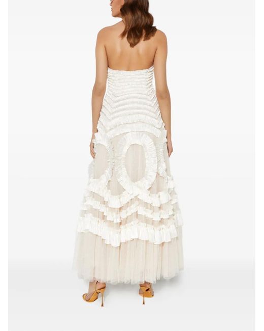 Vestido De Fiesta Hyacinth Con Volantes Needle & Thread de color White
