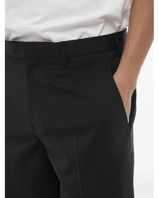 Neil Barrett Black Cuffed-Hem Tailored Trousers for men