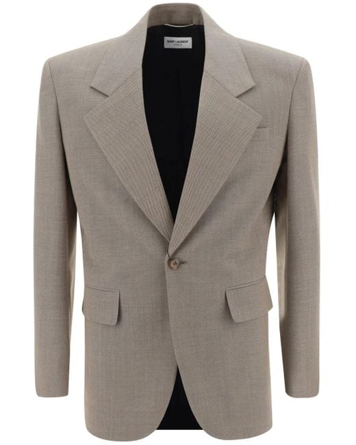 Saint Laurent Gray Oversized Wool Blazer for men