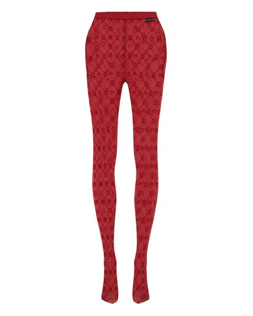 MARINE SERRE Red "Monogram" Socks