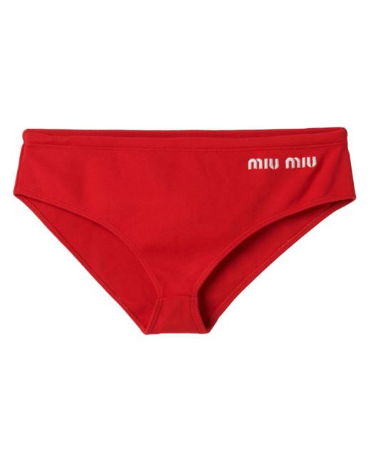 Miu Miu ロゴ ビキニボトム Red