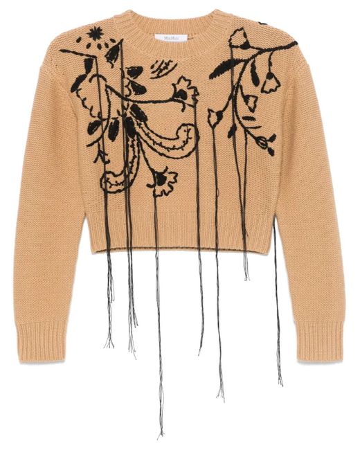 Max Mara エンブロイダリー セーター Natural