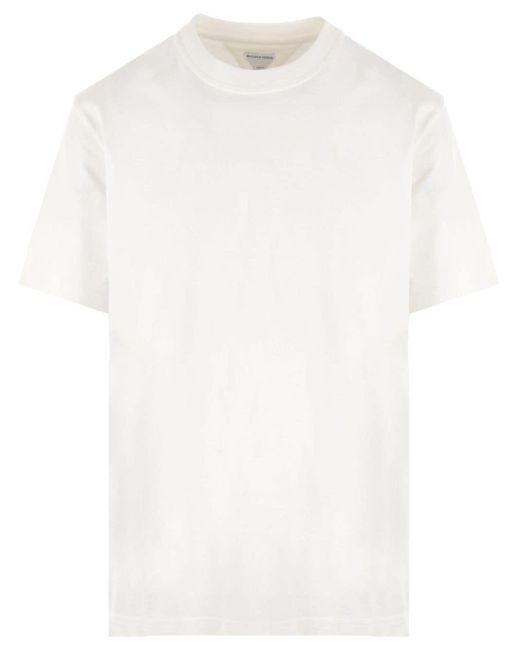 T-shirt girocollo di Bottega Veneta in White da Uomo