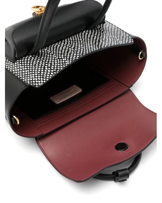 Coccinelle Black Beat Snakeskin-Effect Tote Bag
