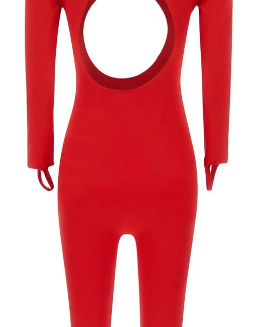 ANDREADAMO Red Sculpting Jersey Jumpsuit