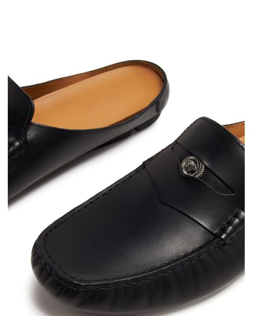 Versace Black Driver Medusa Biggie Flat Shoes for men