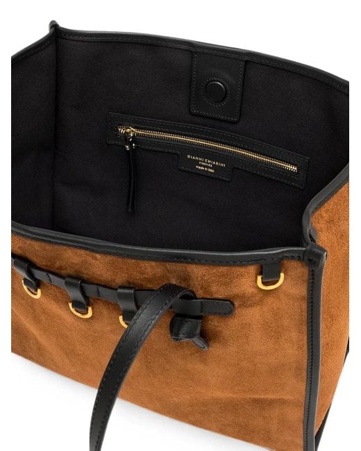 Gianni Chiarini Brown Large Marcella Suede Tote Bag