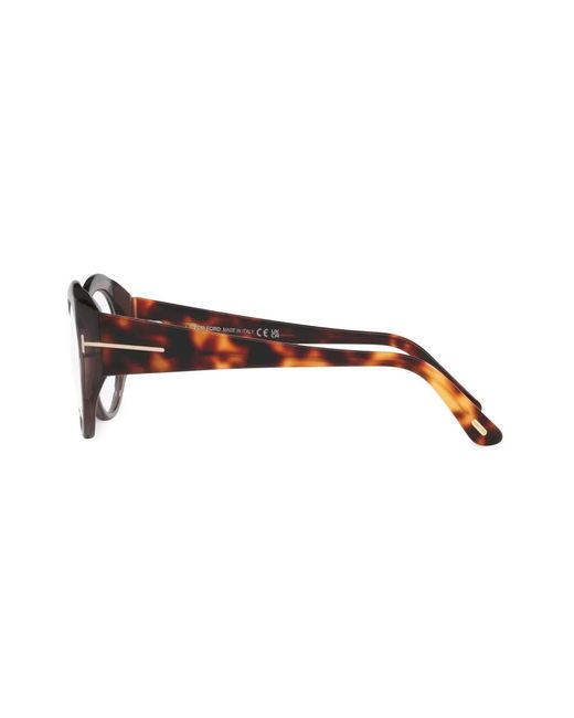 Tom Ford Brown Round-Frame Glasses