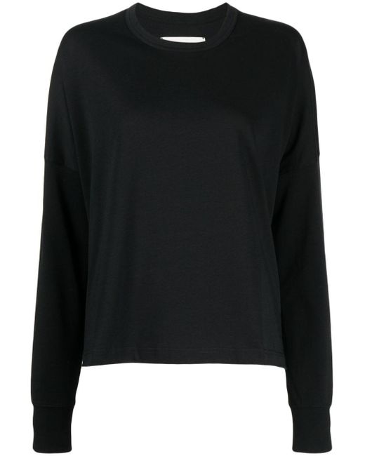 Studio Nicholson Crew-neck Long-sleeve Sweatshirt in Black | Lyst