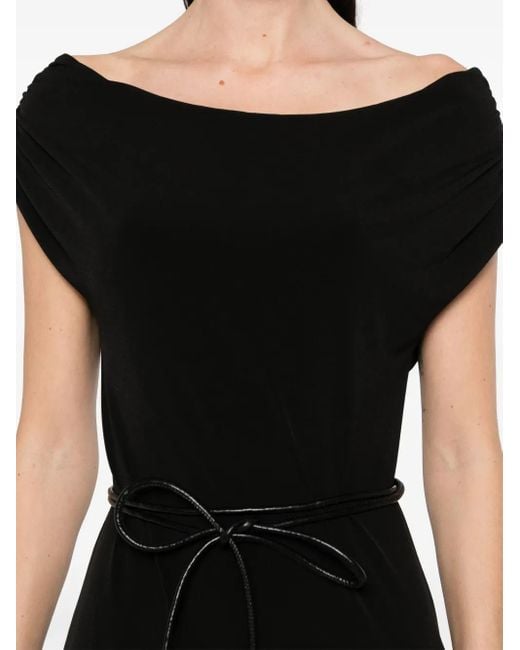 Patrizia Pepe Black Belted Midi Dress