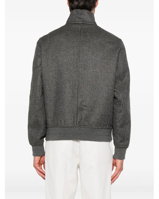 Chaqueta Bómber A Cuadros Brunello Cucinelli de hombre de color Gray