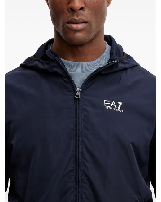 EA7 Blue Core Identity Hooded Jacket for men