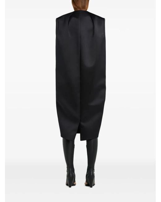 Courreges Blue Mantel Mit Satin-Finish