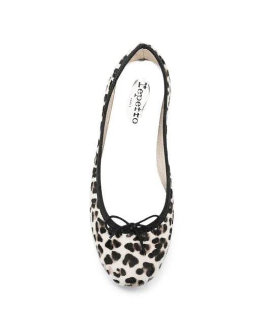 Repetto White Leopard-Print Bow-Detail Pumps