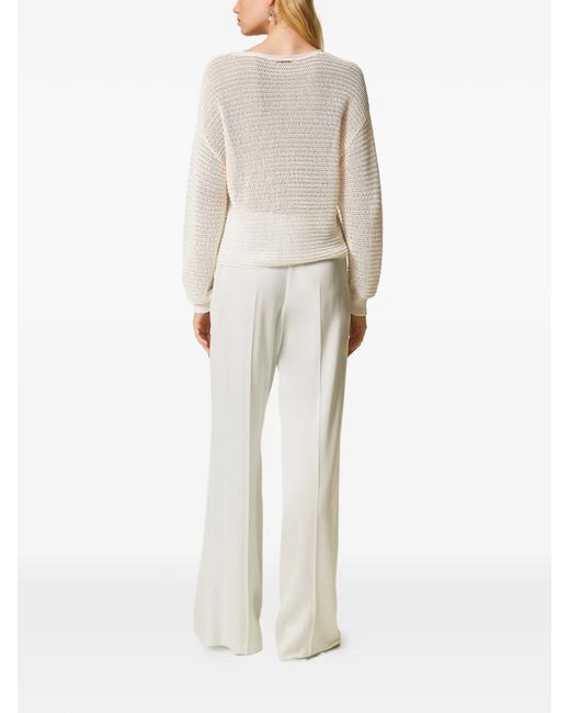 Twinset White Satin Trousers