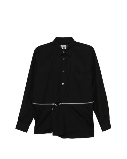 COMME DES GARÇON BLACK Black Zip-Detail Cotton Shirt