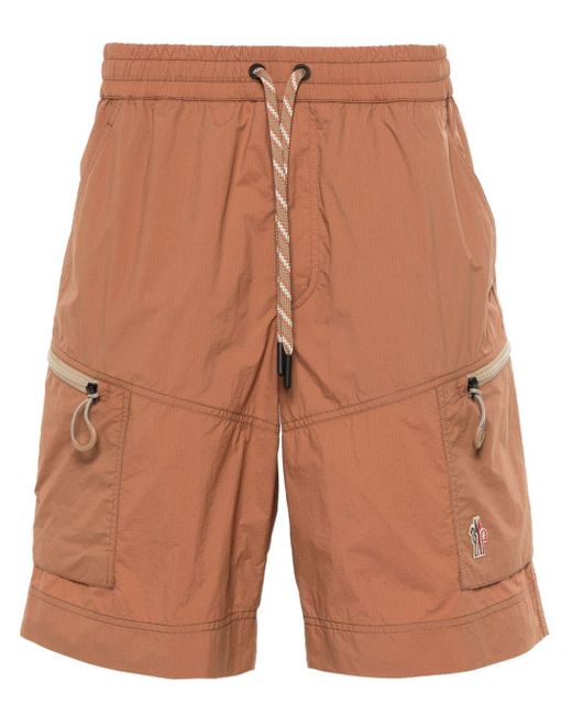 3 MONCLER GRENOBLE Orange Logo-patch Shorts for men
