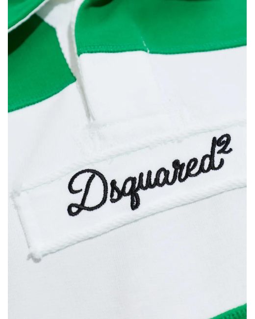 DSquared² Green Stripe Collared Sweater