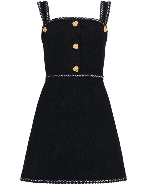 Alexander McQueen Black Sleeveless Tweed Minidress