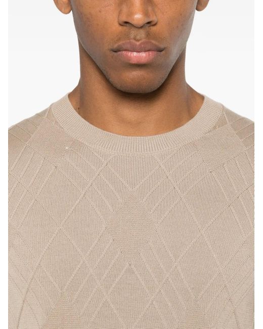 Diktat Natural Argyle-Pattern Sweater for men