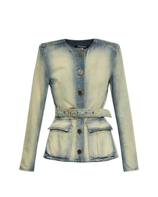 Balmain Denim Jack in het Blue