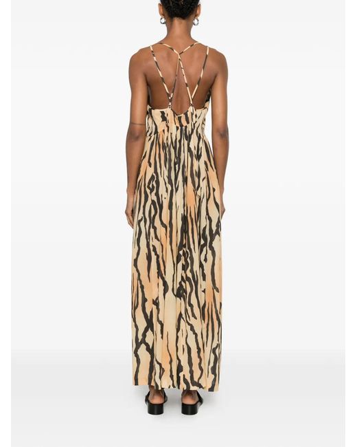 Nanushka Metallic Fyana Animal-Print Maxi Dress