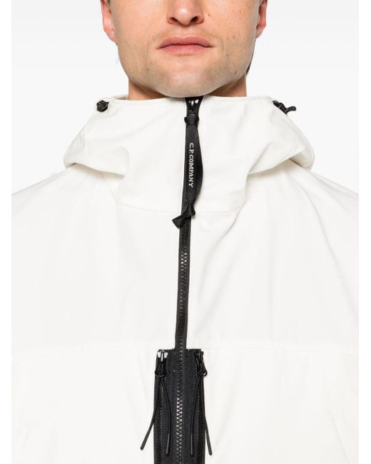 C P Company White Lens-detail Hooded Jacket for men