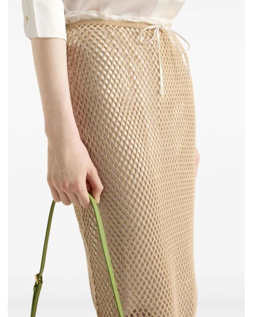 Prada Natural Cotton Midi Skirt